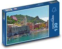 Prístav - farebné domy Puzzle 130 dielikov - 28,7 x 20 cm 