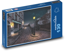 Ulice v noci - poulični lampa, tma  Puzzle 130 dílků - 28,7 x 20 cm