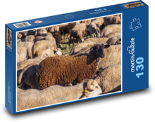 Stádo ovcí - hospodářská zvířata, dobytek Puzzle 130 dílků - 28,7 x 20 cm