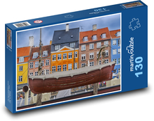 Loď - Kodaň, Dánsko Puzzle 130 dielikov - 28,7 x 20 cm 