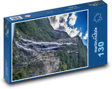 Vodopád - Fjordy, Norsko Puzzle 130 dílků - 28,7 x 20 cm
