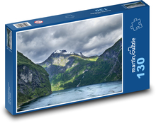 Norsko - příroda, Fjordy Puzzle 130 dílků - 28,7 x 20 cm