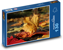 Jesień - suszone liście, przyroda Puzzle 130 elementów - 28,7x20 cm