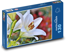 White lily - flower, garden Puzzle 130 pieces - 28.7 x 20 cm 