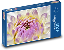 Květ jiřiny - rostlina, růžový květ Puzzle 130 dílků - 28,7 x 20 cm