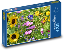 Divoké květiny - louka, zahrada Puzzle 130 dílků - 28,7 x 20 cm