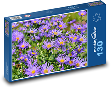 Astry - fialové květy, rostliny Puzzle 130 dílků - 28,7 x 20 cm