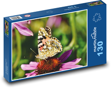 Babočka bodláková - motýl, hmyz Puzzle 130 dílků - 28,7 x 20 cm