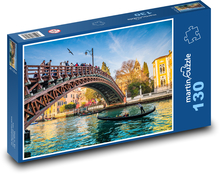 Benátky - drevený most Puzzle 130 dielikov - 28,7 x 20 cm 
