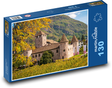Bolzano - hrad, podzim, vinice Puzzle 130 dílků - 28,7 x 20 cm