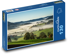 Mühlviertel - Rakousko, mlha na venkově Puzzle 130 dílků - 28,7 x 20 cm