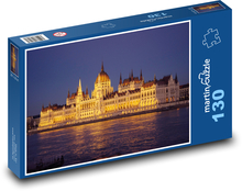 Maďarsko - budova parlamentu, Dunaj Puzzle 130 dílků - 28,7 x 20 cm