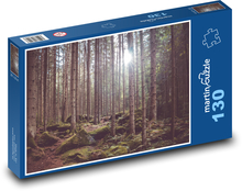 Český les - stromy, smrk Puzzle 130 dílků - 28,7 x 20 cm