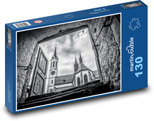 Klášter - kostelní věž, historie Puzzle 130 dílků - 28,7 x 20 cm