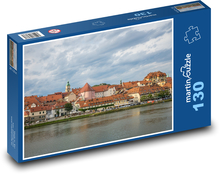 Maribor - řeka Drava, Slovinsko Puzzle 130 dílků - 28,7 x 20 cm
