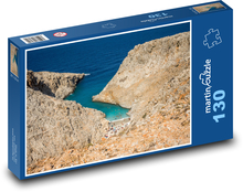 Pláž - skály, Kréta Puzzle 130 dílků - 28,7 x 20 cm