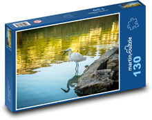 Volavka - vták, jazero Puzzle 130 dielikov - 28,7 x 20 cm 