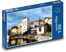 Jindřichův Hradec - Jižní Čechy, domy Puzzle 130 dílků - 28,7 x 20 cm