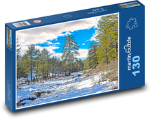 Les v zimě - stromy, sníh Puzzle 130 dílků - 28,7 x 20 cm