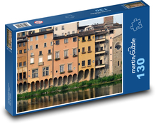 Florencie - Itálie, budovy u řeky Puzzle 130 dílků - 28,7 x 20 cm