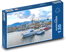 Kypr - přístav s loděmi, moře Puzzle 130 dílků - 28,7 x 20 cm