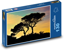 Západ slnka - stromy, konáre Puzzle 130 dielikov - 28,7 x 20 cm 