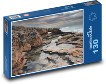 Skalnaté pobřeží - moře, vlny Puzzle 130 dílků - 28,7 x 20 cm