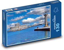 Hrad - moře, maják Puzzle 130 dílků - 28,7 x 20 cm