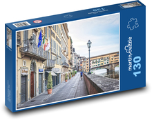 Promenade am Fluss - Florenz, Italien Puzzle 130 Teile - 28,7x20 cm