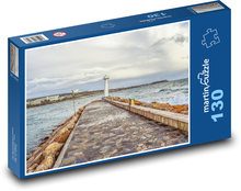 Molo u pobřeží - maják, moře Puzzle 130 - 28,7x20 cm