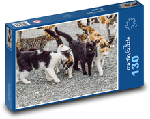 Divoké kočky - zvířata, spolu Puzzle 130 dílků - 28,7 x 20 cm