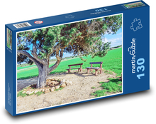 Drzewo na wsi - park, ławka Puzzle 130 elementów - 28,7x20 cm