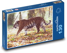 Tygrys amurski - zwierzę, myśliwy Puzzle 130 elementów - 28,7x20 cm