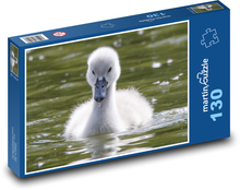 Biela labuť - mláďa, vták Puzzle 130 dielikov - 28,7 x 20 cm 