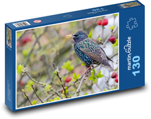 Dospelý škorec - vták, strom Puzzle 130 dielikov - 28,7 x 20 cm