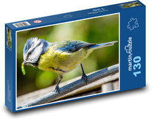 Sýkorka modřinka - pták, peří Puzzle 130 dílků - 28,7 x 20 cm