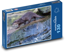 Vydra - voda, zvíře Puzzle 130 dílků - 28,7 x 20 cm