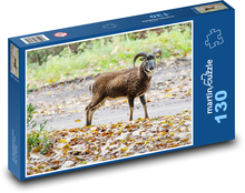 Rohatá koza - farma, zvíře  Puzzle 130 dílků - 28,7 x 20 cm