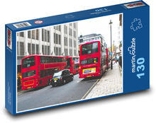 Autobus v Londýně - taxi, doprava Puzzle 130 dílků - 28,7 x 20 cm