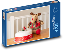 Spielzeug Rentier - Weihnachten, Kuchen Puzzle 130 Teile - 28,7x20 cm