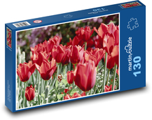 Červené tulipány - květiny, květy Puzzle 130 dílků - 28,7 x 20 cm