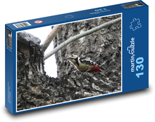 Woodpecker - bird, animal Puzzle 130 pieces - 28.7 x 20 cm 