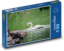 White swan - water bird, lake Puzzle 130 pieces - 28.7 x 20 cm 