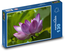 Lotosový květ - fialová rostlina, fialový květ  Puzzle 130 dílků - 28,7 x 20 cm