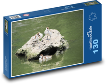 Kachny - skála, voda Puzzle 130 dílků - 28,7 x 20 cm