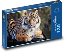 Tiger - veľká mačka, zviera Puzzle 130 dielikov - 28,7 x 20 cm 