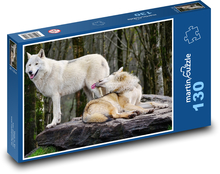 Wilki w lesie - zwierzęta, bestie Puzzle 130 elementów - 28,7x20 cm