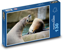 Uškatce - vodné zvieratá, cicavce Puzzle 130 dielikov - 28,7 x 20 cm 