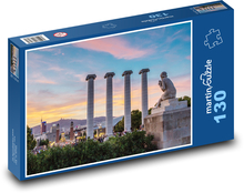 Barcelona - náměstí Plaza, západ slunce Puzzle 130 - 28,7x20 cm