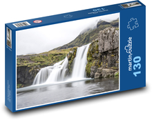 Island - vodopád, řeka Puzzle 130 dílků - 28,7 x 20 cm